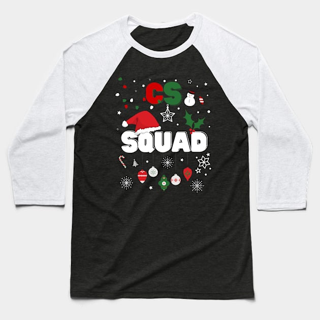 CS Squad Festive Christmas Customer Services Office Cute Baseball T-Shirt by AimArtStudio